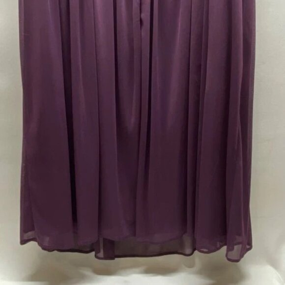 David’s Bridal Bridesmaid Dress Women's 14 Plum Short Mesh Cowl Back $129.95 NWT - Picture 7 of 16